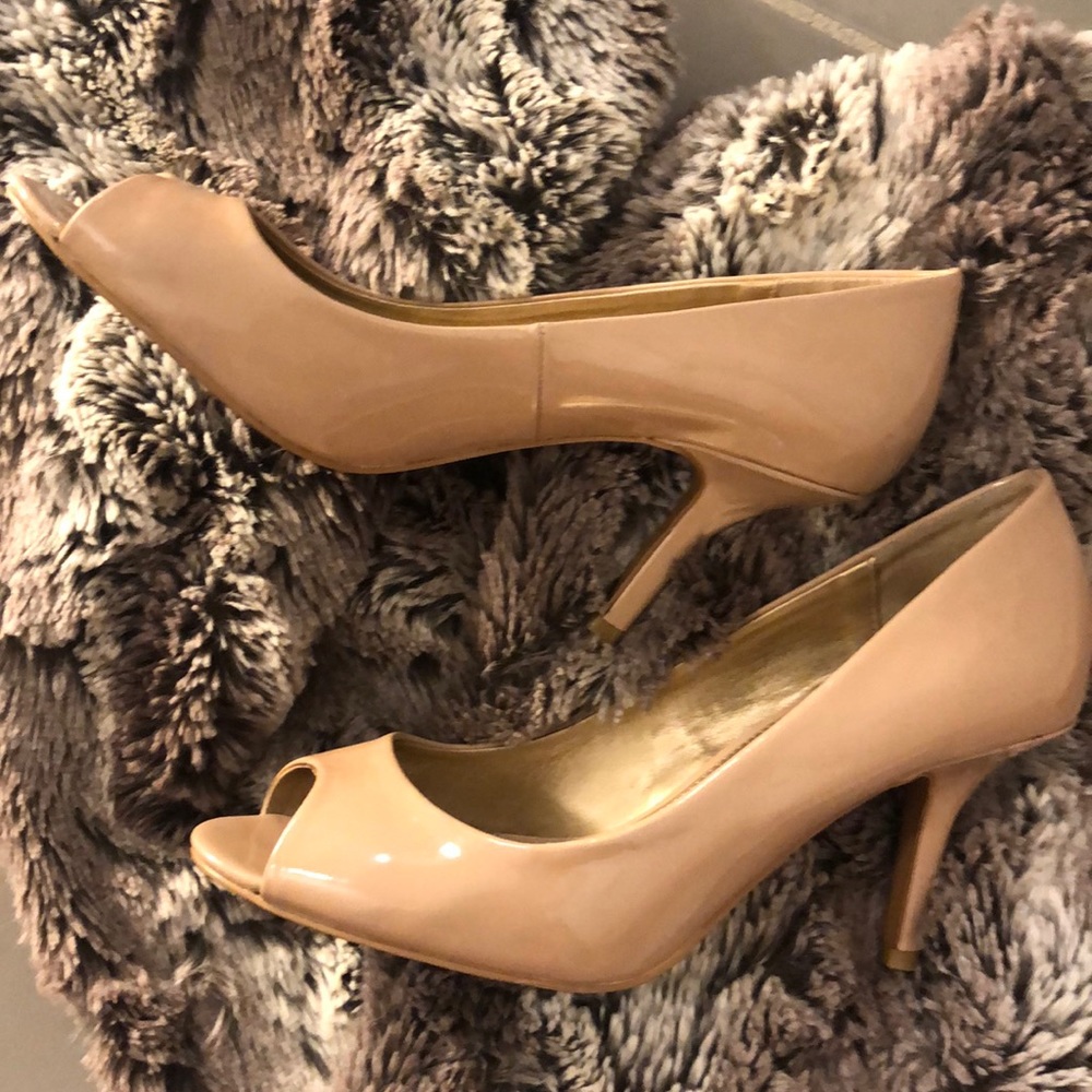 Loft Patent Leather Peep Toe Heels